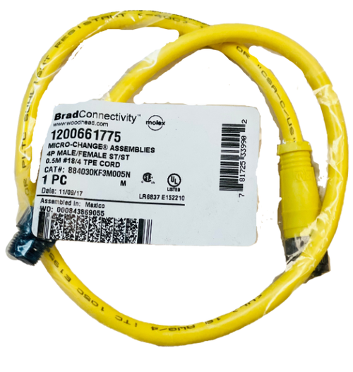1200661775  MIC assemblies 4p Male/Female St/St 0.5m #18/4 tpe cord, 884030KF3M005N