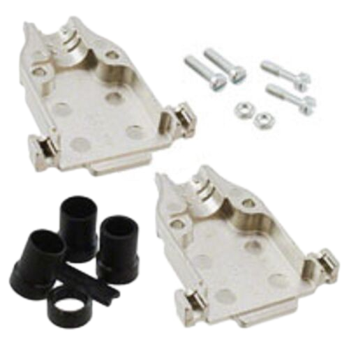 748676-2  	 Connector 15 Position Two Piece Backshell Silver 180° Shielded