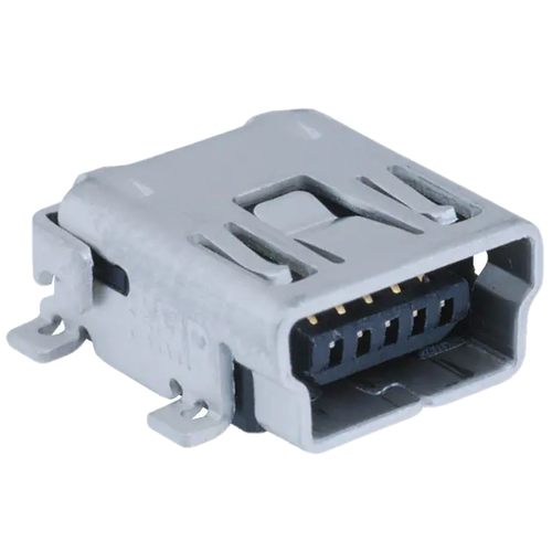 1734035-2  Connector Receptacle USB2.0 Mini B 5 Position Surface Mount, Right Angle :RoHS, Cut Tape
