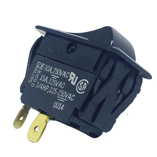 TIGA50-6S-BL-NBL  Switch; Rocker; SPST; ON-NONE-OFF; Curved; Gloss; Blk Actr; Non-Illum; 15A; 125VAC; Solder