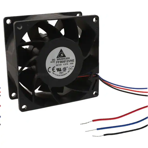  FFB0812VHE-R00 DC Fan Axial Ball Bearing 12V 7V to 13.8V 57.21CFM 44.5dB 80 X 80 X 38mm 