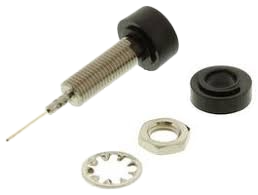 4005-0#  Banana Jack Connector Standard Banana Wire Wrap Black
