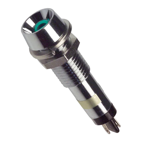 Pack of 2  6072212120F   LED Panel Indicator Green 6V 15mA Solder Lug