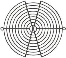 Pack of 2  MC32796   Finger Guard Fan Cover, Grille, Steel - Wire Form, 150mm Axial Fans, 162 mm, Bright Nickel Chrome