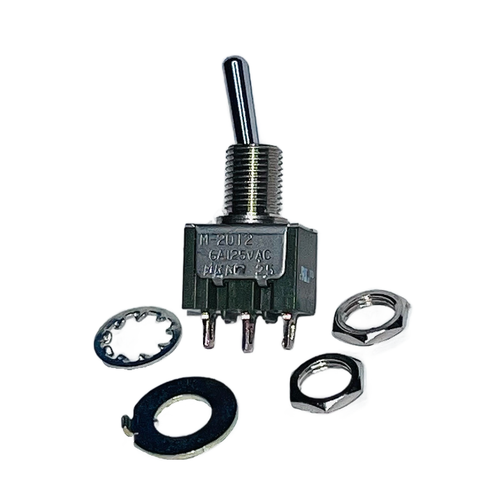 M2012SS1W01  Switch toggle,  SPDT 6A 125V - 30VDC  Panel Mount with Threads