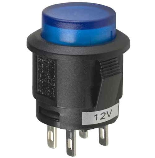 Pack of 5  CLS-PC11A125S00B  Pushbutton Switch SPST-NO Standard, Illuminated Panel Mount, Snap-In