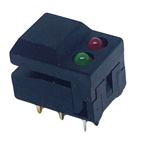 107-SP86-A2-5-13-EV  Illuminated Pushbutton Switches BLACK CAP RED/GN LED