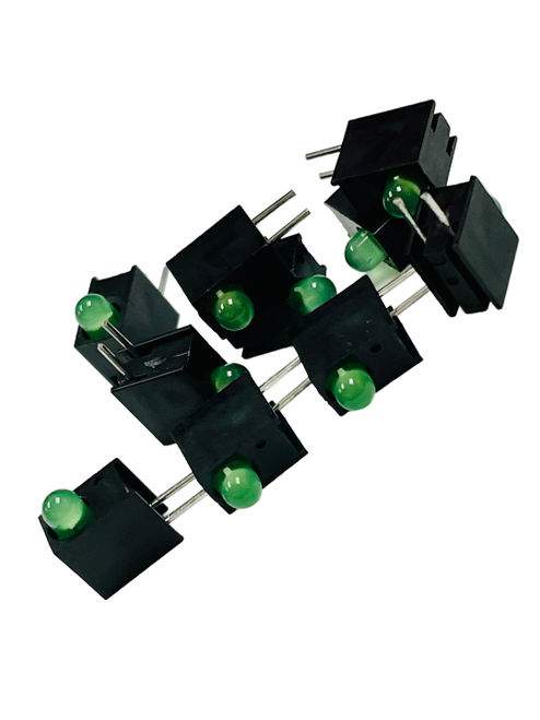  Pack of 10  551-1307-810  LED Circuit Board Indicator 3MM Green, Through Hole, Non Rohs