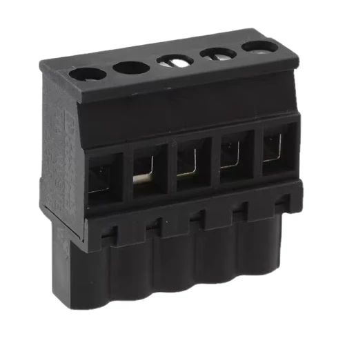 1836891  Terminal Block Plug, 5 Position Female Sockets 0.200" (5.08mm) 270° Free Hanging (In-Line) MVSTBW 2,5/ 5-ST-5,08 BK
