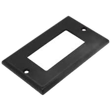 004-80401E   Single Standard Size Thermoset Device Mount 1-Gang Decora/GFCI Device Decora Wallplate, Black, Screws included