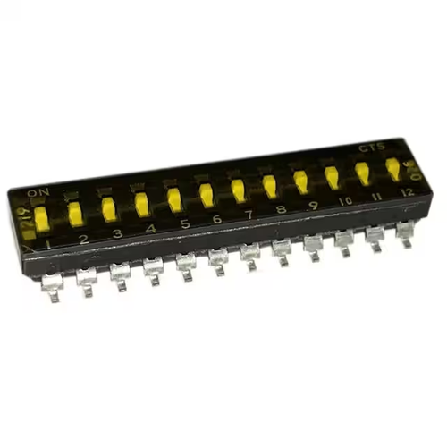 219-12MST   Dip Switch SPST 12 Position Surface Mount Slide (Standard) Actuator 100mA 20VDC
