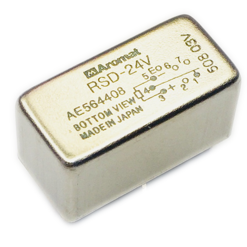 RSD-24V,  AE564408 Electromechanical Relay 24VDC 2KOhm 1ADC/0.3AAC SPDT (20x10x10)mm THT Half Size Amber Relay