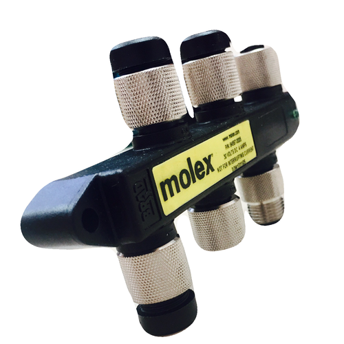 845870005, 84587-0005 Multi-Port Interconnect System Micro-Change 6 Port NMEA2000. 5P Single Key Sidemount W\Power LED NMEA-TEE-1M5F, RoHS