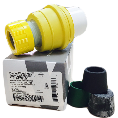 29W49MB  1301470101 Watertite motobase Nema L7-30 30A 277V for Flip Lid with Male Receptacle, 130147-0101 