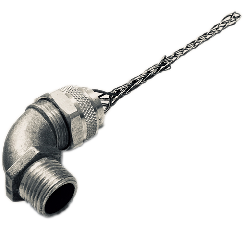 CG40590 PASS & SEYMOUR Flexcor Strain Relief Deluxe Cord Grip 1/2" Fit,  .25-.375 Dia, 90 Degree Male Connector,