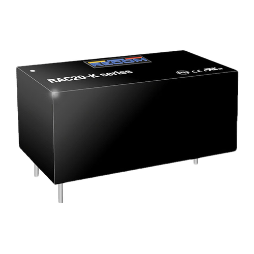 RAC20-24SK  Enclosed AC DC Converters 1 Output 24V 840mA 85 ~ 264 VAC, 120 ~ 370 VDC Input :RoHS