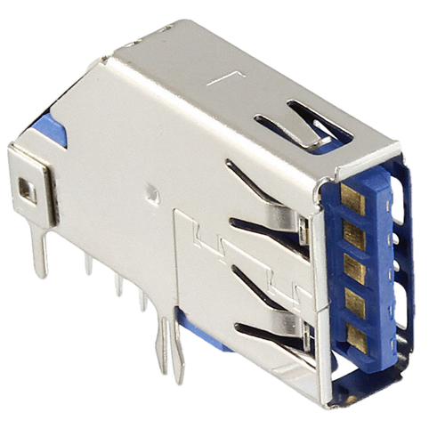 Pack of 4  0484040003  Connector Receptacle USB-A (USB TYPE-A) USB 3.2 Gen 1 (USB 3.1 Gen 1, Superspeed (USB 3.0)) 9 Position Through Hole, Right Angle :RoHS