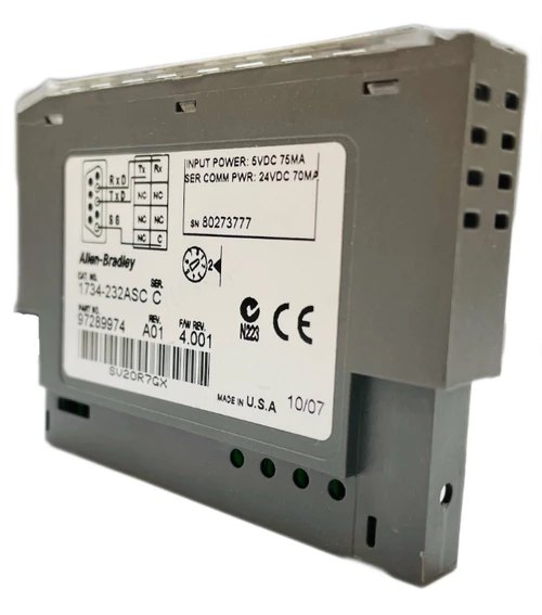 1734-232ASC  Interface Module, POINT I/O, ASCII Input, 1 Channel, Full Duplex, RS-232, Open Style, DIN Mounted