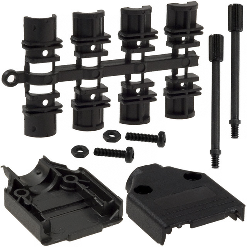 970-009-010R011  Connector 9 Position Two Piece Backshell Connector Black 180° Unshielded :RoHS