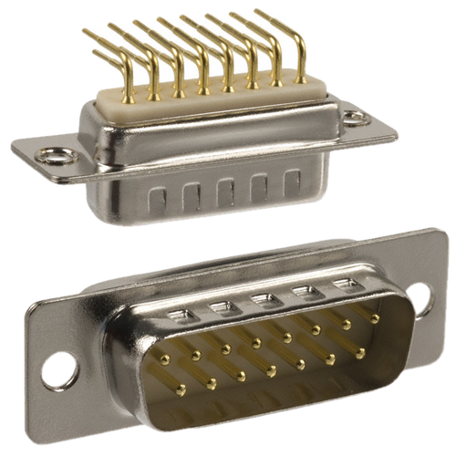 Pack of 2  173-E15-113R001  Connector 15 Position D-Sub Plug, Male Pins :RoHS