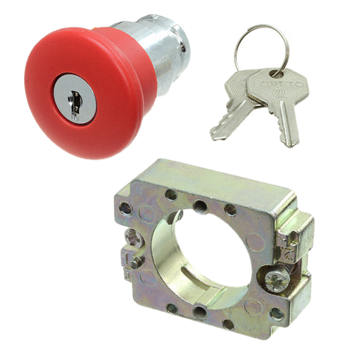 2AMLKB4   Switch Actuators 22mm RD Non-Illum Mushroom w/Key Rel