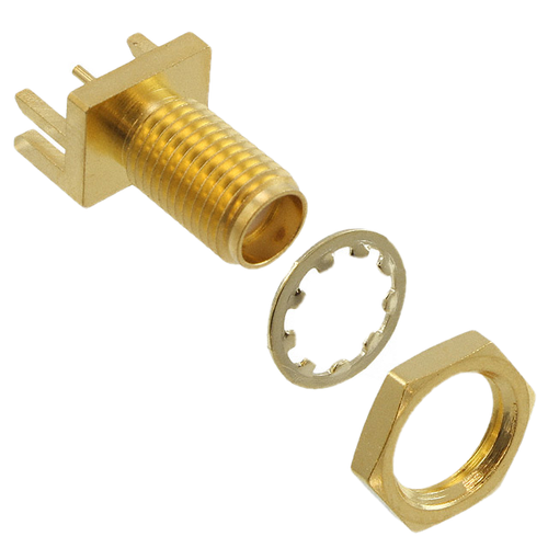 0732511290  SMA Connector Jack, Female Socket 50 Ohms Board Edge, End Launch; Panel Mount Solder  73251-1290