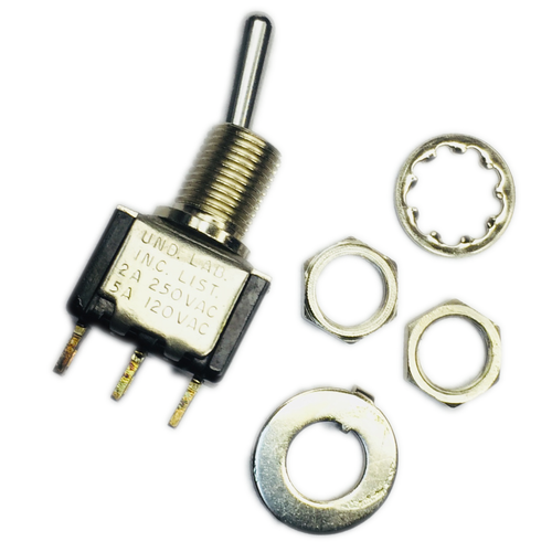 MST105D RATHEON Switch ALCO Toggle ON-ON SPDT Round Lever PC Pins 5A 120VAC / 2A 250VAC 28VDC PC Mount with Threads