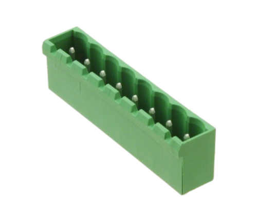 Pack of 4 1755794  Terminal Block Header 8 Position, Male Pins, Shrouded (4 Side) 0.200" (5.08mm) Vertical Through Hole