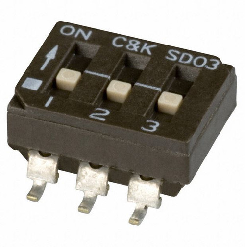Pack of 4   SD03H0SB   Switch Dip SPST 3 Position Surface Mount Slide (Standard) Actuator 100mA 25VDC : RoHS