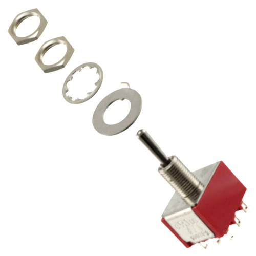 7301SYZDE Toggle Switches Toggle, 3PDT 20V 0.4VA Panel Mount, RoHS
