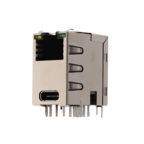RJE4E1881411  Jack Modular Connector 8p8c (RJ45, Ethernet) 90° Angle (Right) Shielded, EMI Finger Cat5e :RoHS