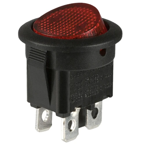 RRA32H3BBRLN  Rocker Switch DPST 10A (AC) 125 V Panel Mount, Snap-In :RoHS