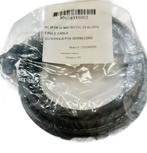 1300090533   Cable Assembly MC 2P FP 12" 90D 16/2 PVC SS ALCRYN 2 Pole Cable, 30009315002