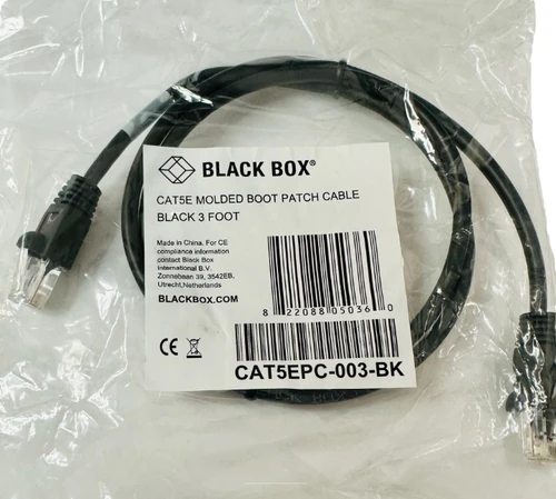 CAT5EPC-003-BK Cat5E 100 Molded Snagless Patch Cable Utp Cm Pvc Bk 3Ft