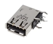 Pack of 4 GSB19111KHR Connector USB-A (USB TYPE-A) USB 2.0 Receptacle 4 Position Through Hole, Right Angle :RoHS, Cut Tape