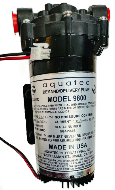9800   Demand/Delivery Pump 24VDC, 1.8AMP, Open Flow 0.65GPM 100PSI, Model# 98-H2P-0032460