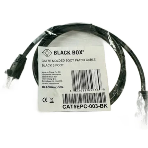 CAT5EPC-003-BK  Cat5E  Molded Snagless Patch Cable Utp Cm Pvc Bk 3Ft