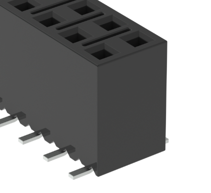 Pack of 4 SSM-106-L-DV Connector 12 Position Receptacle, Pass Through Connector 0.100" (2.54mm) Surface Mount Gold