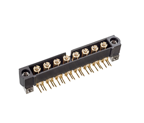 M80-MH313M5-08 Connector Header Through Hole, Right Angle 8 (Coax) position 0.157" (4.00mm)