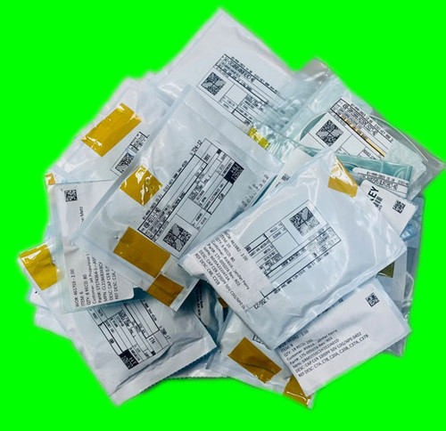 Electronic Component Parts cut tape Grab Bag of Resistors and Capacitors Mixed Lot. There will be 25 individual bags in each with variable amounts. Great for engineers, students, hobbyists etc. Each bag will have a description and part number directly from franchise distributors.