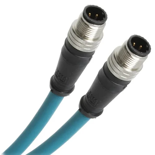 E11A06002M010 1200490417 Micro-Change Double-Ended Cordset, 4 Poles, Male to Male, 26 AWG, 1.0m (3.28')