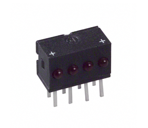 5554003F LED Circuit Board Indicator LED Circuit Board Indicator 4 Wide Red (x 4) Clear 5V 6mA Through Hole, Right Angle