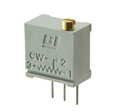 68WR500 Trimmer 500 Ohms 0.5W, 1/2W PC Pins Through Hole Trimmer Potentiometer Cermet 20.0 Turn Top Adjustment