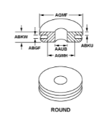 Pack of 18 9311K139 Vibration Damping Grommet Blue High Ribbed , 0.19", ID 0.56" , OD 0.32"