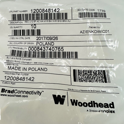 1200848142 Cable Rec U12 5P AC MA M16 BM WR SHD BRA AU