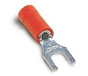 18RA-6F Fork Terminal 16-22AWG Electrolytic Copper Red 23.88mm Electro Tin