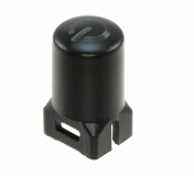 Pack of 4 181D01000 Cap Pushbutton Round Black Transparent Lens Snap Fit