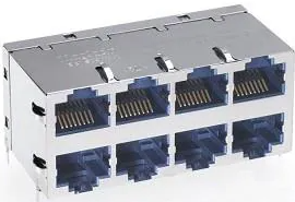 0826-1C4T-23-F1 Connector Jack 4PORT 1000 Base-T PCB :RoHS , 0826-1C4T-23-F