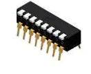 106-PI08-EV DIP Switches / SIP Switches Raised Side Actuator 8 Position 2.54mm 25mA 24VDC PCB Mount :RoHS