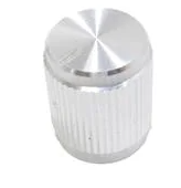 450-6003 Knobs & Dials Aluminum Knurled, Straight .50" H 16mm, SD 1/4 in, Color Silver